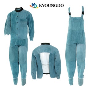 경도상사 KD-203 용접복 천연가죽 용접 자켓 바지 작업복 상의 하의