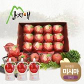 산지애 씻어나온 꿀사과 3kg 1box+사과주스3팩 / 미시마 봉지