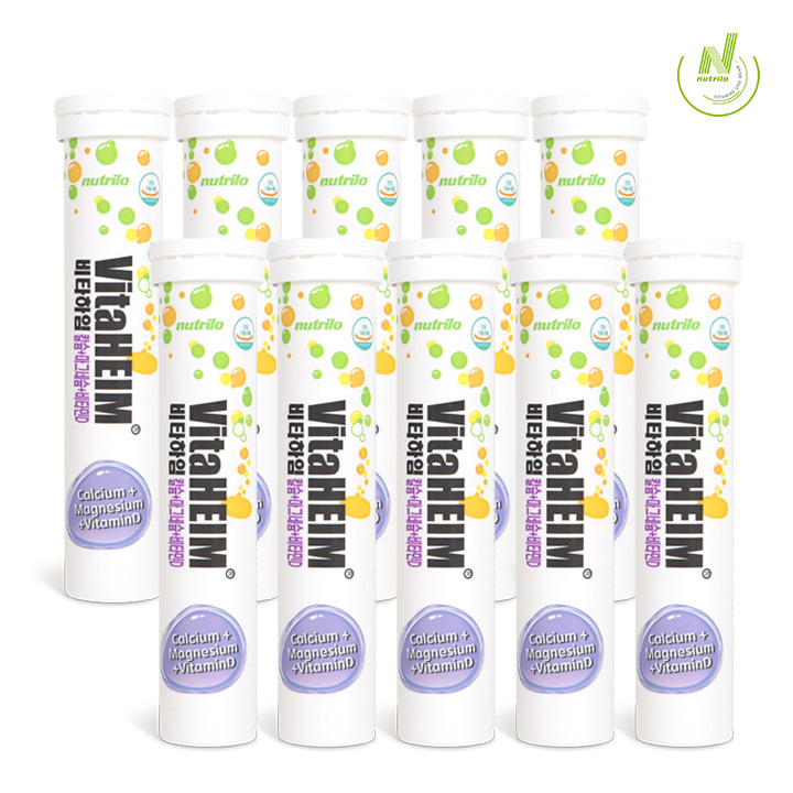 비타하임 독일 발포 칼슘 마그네슘 비타민D 15정 10통(150일분)