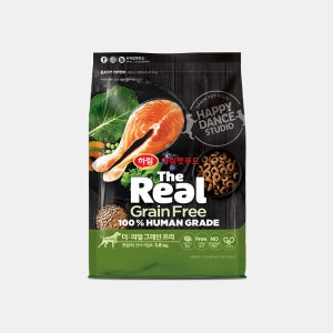 더리얼 그레인프리 크런치 연어 어덜트 (1.6kg) 강아지 눈물사료