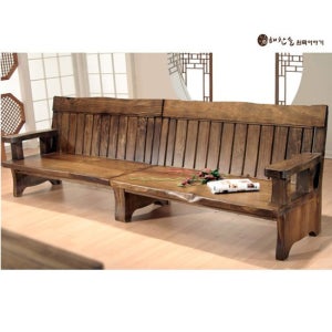 해찬솔원목이야기 해찬솔 소나무 통원목 4인용소파(투투)