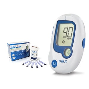 FORA 포라 혈당 측정기 시험지100매 침100개 알콜솜100매 당뇨검사기 세트