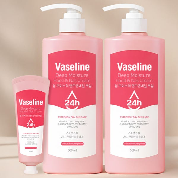 바세린 핸드크림 500ml 2개+60ml 대용량 고보습 향좋은 퍼퓸 남자 여자 핸드 로션