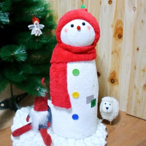 길쭉이 눈사람 모형 (소) 50cm 레드 크리스마스 겨울 인테리어 장식