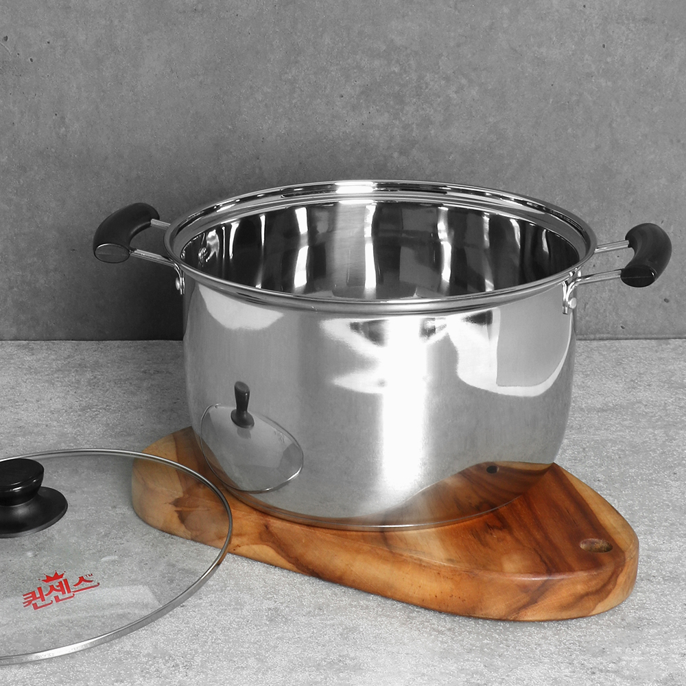 퀸센스 스텐 곰솥 28cm 대용량 다용도 들통 찜냄비