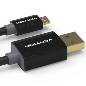 벤션 프리미엄 코튼 5핀 퀵차지 고속 충전케이블 블랙 3m