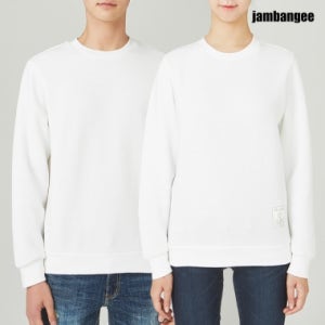 잠뱅이 님.여 기모 포린트 라벨 맨투맨 AH4WTS91-OW 이미지