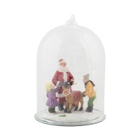 앤클레버링 스노우볼 Figure in glassbell Santa and Rudolph