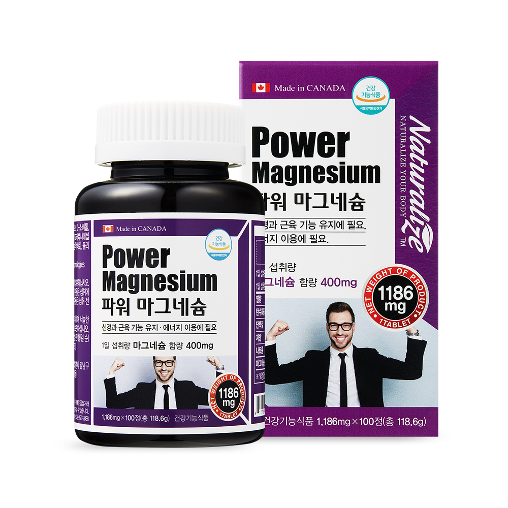 [100일] 네추럴라이즈 고함량 파워 마그네슘 산화 400mg 100정, 1개