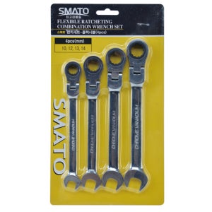 고강도 플렉시블 깔깔이 자동 스패너세트 기어라쳇렌치 세트 4PCS