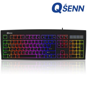 큐센 SEM-DT35S LED Stella 게이밍키보드 멤브레인 LED 게이밍 스텔스컬쳐2 레인보우 백라이트 생활방수