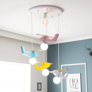 아이방 조명 플라잉 비행기 5등 키즈 식탁등 식탁조명