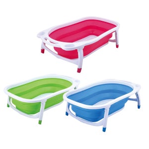 꾸꾸 접이식 아기 유아 욕조 신생아 핑크 블루 그린 수온 온도계