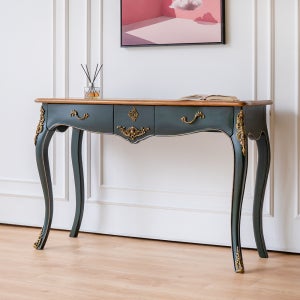 할버트 프렌치 현관 엔틱 콘솔 서랍장 원목 테이블 거실 슬림 복도 딥그린