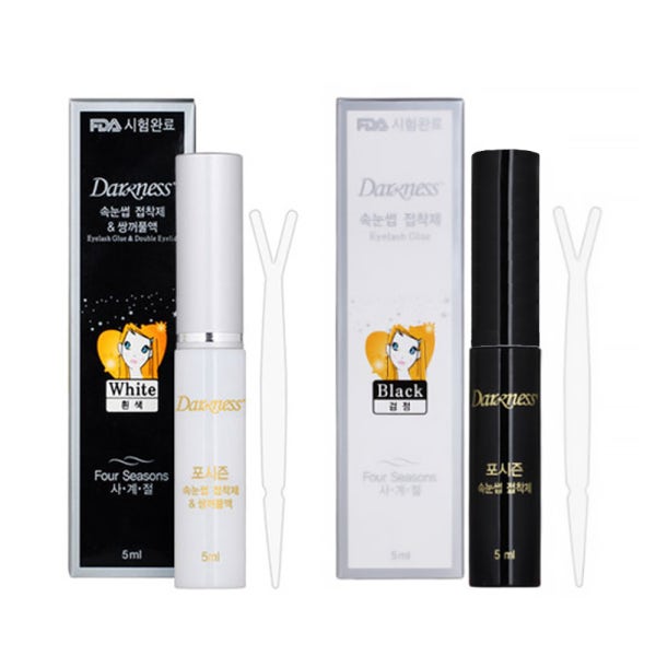 1+1 다크니스 쌍액 속눈썹접착제 쌍커풀액 흰색 검정색 투명 무색
