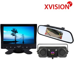 후방감지센서 탑재 후방카메라+거치형 룸미러 모니터 풀세트/승용차후방카메라/후방감지카메라/후방감지기/소형거치형모니터/룸미러모니터/7인치모니터