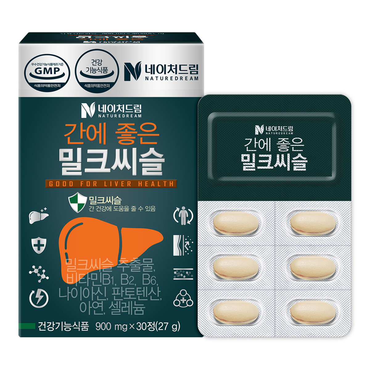 <b>네이처드림</b> 간에 좋은 밀크씨슬 900mg x 30정