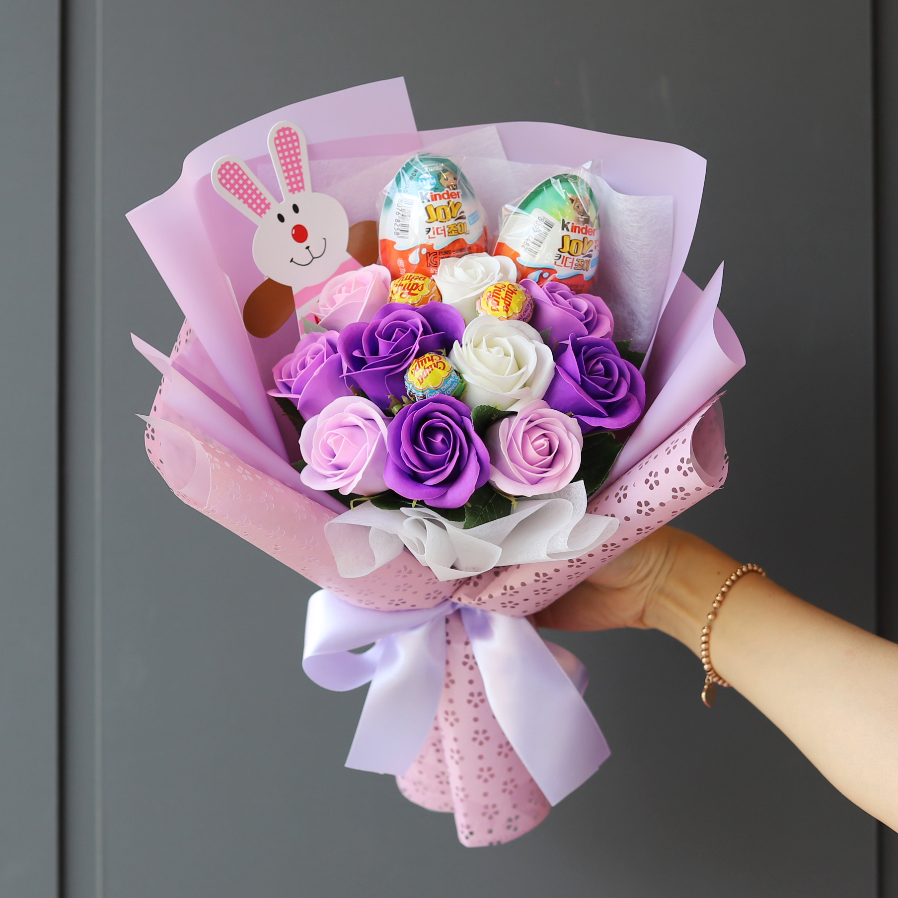 유치원 졸업식 킨더조이 꽃다발 러블리 재롱잔치 비누꽃다발 사탕 부케