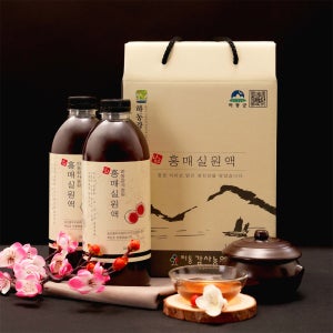 하동 홍매실원액 1000ml 2병 -매실청 매실액 매실액기스