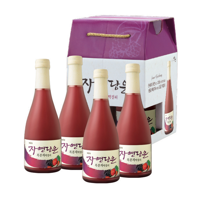 고창명주 자연담은 복분자주 막걸리 선물세트 360mlx4병