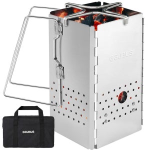 꾸버스 차콜스타터 사각 접이식 숯불 숯 착화기 캠핑 휴대용 바베큐그릴 침니스타터