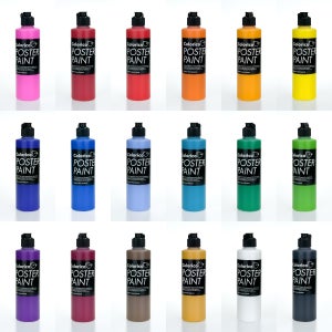 Colorico 포스터페인트 250ml 낱색 (24가지 색상 선택) / 뉴질랜드 스쿨페인트 그림 공예 학교 학생 시니어 돌봄 미술수업 수성 템페라 POP 대용량 파스 물감 페인트
