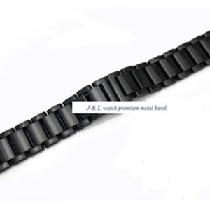 유광 블랙 시계 고급 메탈 밴드 18mm, 22mm