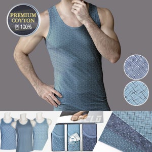 카오스 런닝세트 남자 런닝 셔츠 메리야스 민소매 면 3매