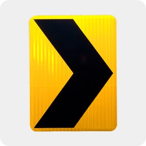 알루미늄 갈매기 표지판 [단면] 화살표 도로안내 도로표지판