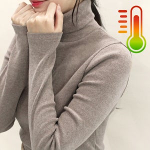 겨울내내 피치기모 면 여성 목 폴라티 여자 목티 이너 터틀넥