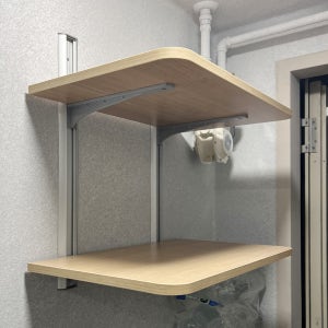 하드웰 시스템 벽선반 2단 높이60cm(상판 60x35cm)세탁실 벽걸이 원목