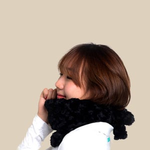 여성 겨울 골프 모자 넥워머겸용 화이트 핑크 블랙