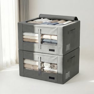 더조은홈 패브릭 리빙박스 2P 세트 옷장 수납박스 대용량 옷·이불 정리함 4size