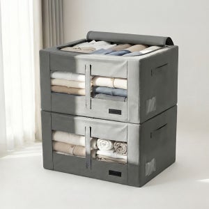 더조은홈 패브릭 리빙박스 2P 세트 옷장 수납박스 대용량 옷·이불 정리함 4size