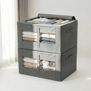 더조은홈 1+1 패브릭 대용량 리빙박스 56L 세트 옷장 수납박스 옷·이불 정리함 4size