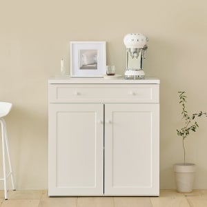 킨포 심플 주방수납장 800x400x850mm, 2단, 화이트