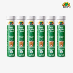 썬라이프 물에타먹는 독일 발포비타민 멀티비타민+미네랄 오렌지 맛 20정, 6개