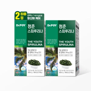 닥터포이 청춘 스피루리나 항산화 피부 슈퍼 푸드 영양제 180정, 2개
