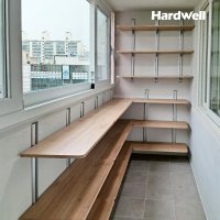 하드웰 시스템 벽선반 3단 높이120cm(상판 60x35cm)세탁실 벽걸이 원목