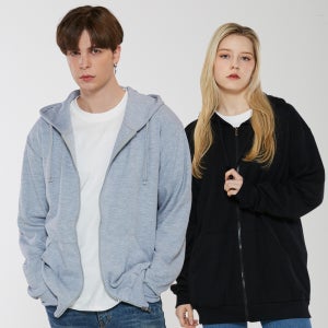 후드집업 무지 기본 봄 남녀공용 회색 검정