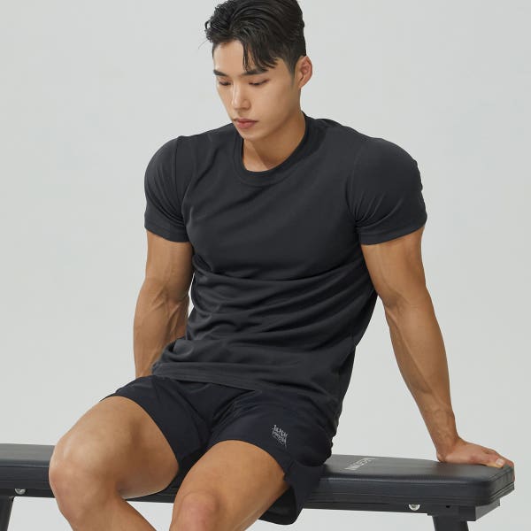 블랙몬스터핏 무지 헬스복 쿨론티셔츠 헬스반바지 운동복 빅사이즈