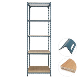 420회색 5단 볼트앵글 경량랙 철제선반 창고 조립식앵글 선반 30x30x30cm 일반합판