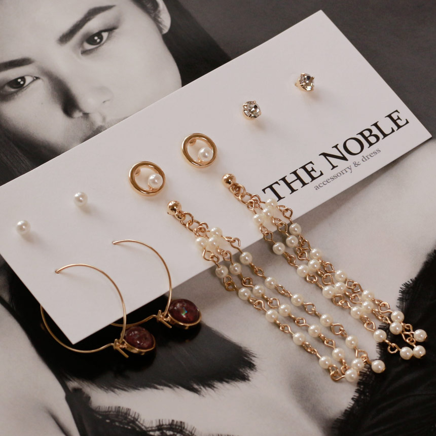 Black Velvet Mini Earrings Set Bold Modern Cubic D