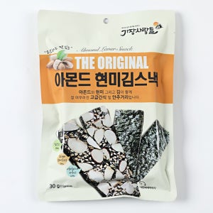 아몬드 현미 김스낵 캠핑용 단짠 단짠 간편한 주전부리 맥주안주 30g, 1개