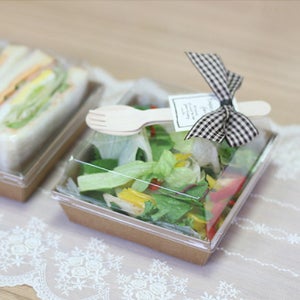 크라프트 정사각 샌드위치 용기 케이스 100매