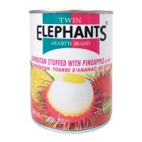 [태국] TWIN ELEPHANTS 람부탄 파인애플 통조림 565g / RAMBUTAN STUFFED WITH PINEAPPLE