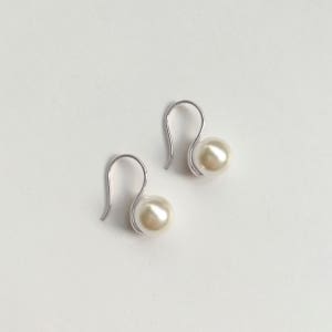14k 스와로브스키 혼주 한복 진주 귀걸이 10MM 드롭