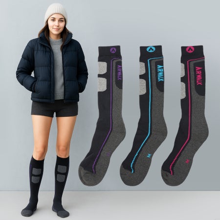 2025 생산 에어워크 심리스 스키양말 겨울 스포츠 긴 장목 보드 양말