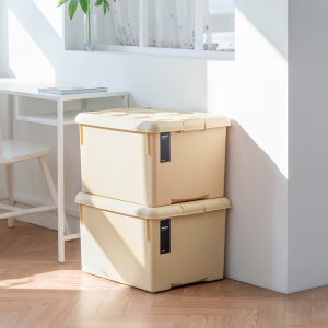 [네이버 단독컬러] 프랑코 플라스틱 리빙박스 62L 2개 대형 옷 수납 옷장 정리함 보관함