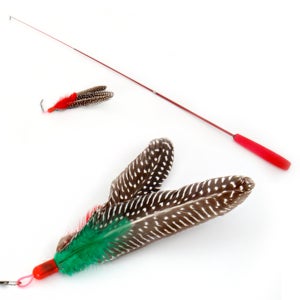 펫모닝 플라잉캣 꿩 깃털 낚시대